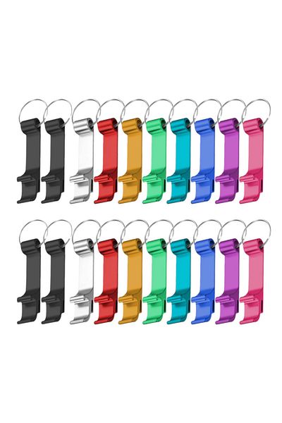 Choice 20pcs 20pcs Portable Beer Bottle Openers Aluminum Bottle Openers Keychain Bottle Opener Soda Beverag