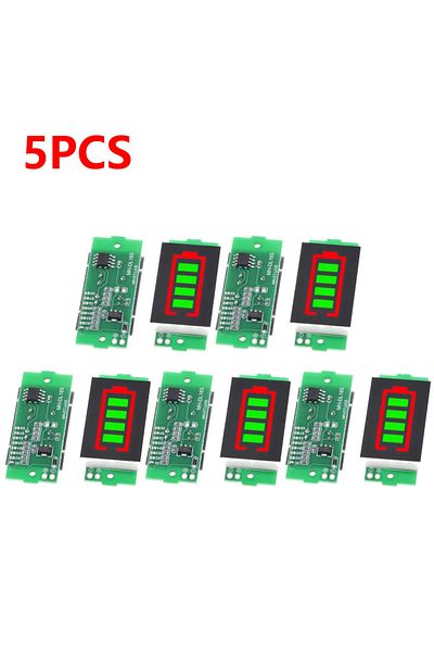 VAKIND Green 5pcs 1-5pcs 1/2/3/4/6/7/8s Lithium Battery Capacity Indicator Module 4 Sections Electric Vehic