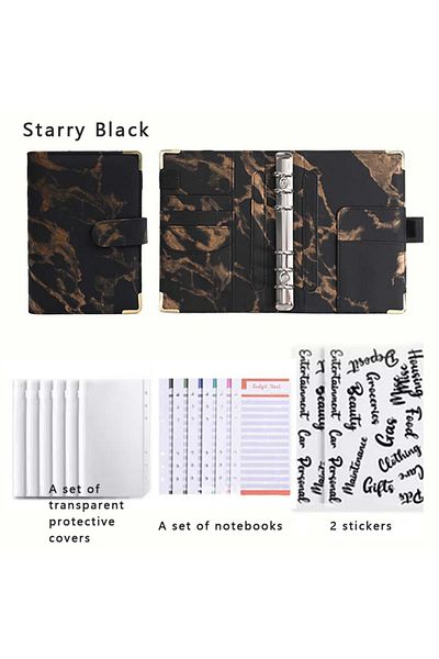 Choice A6 Black A6 Multi Colored Loose Leaf Notebook, Detachable Savings Book, Popular For School Students'