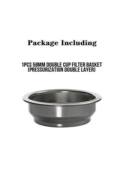 Choice 58mm 2-cup Pressurization Portafilter Filter Basket 58mm Double Wall Basket 1 Cup Espresso Filter Ba