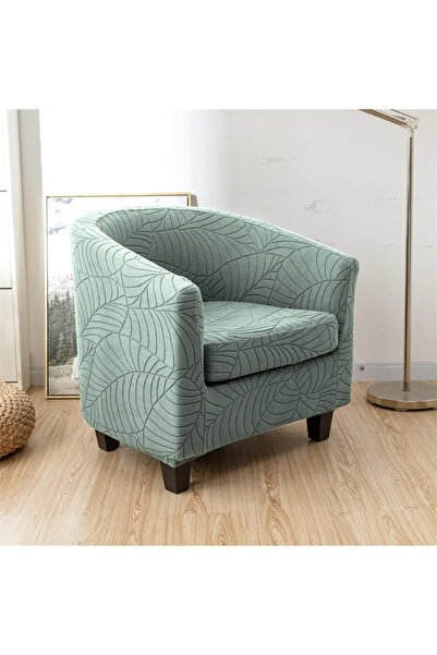 Choice4 A3 Leaves Jacquard Tub Chair Cover Anti-dirt Stretch Armchair Slipcov...