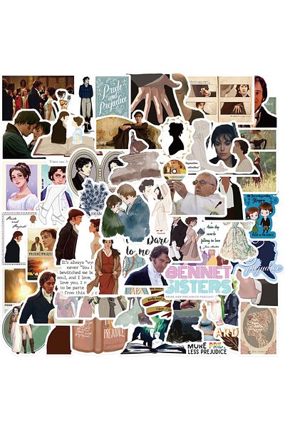 Choice 50 Pcs 50pcs Pride And Prejudice Graffiti Art Vinyl Waterproof Stickers For Water Bottle Laptop Ska