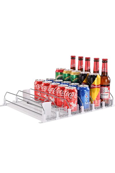 Choice1 Soda Can Dispenser with Automatic Pusher Glide-Holds 6 Rows Canned Food Storage Rack For Kitchen ...