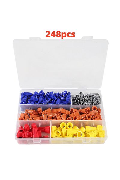 AOKIN 248pcs 248pcs Electrical Wire Connectors Nuts Colorful Wire Caps Kit Twist Caps Nuts Assortment For