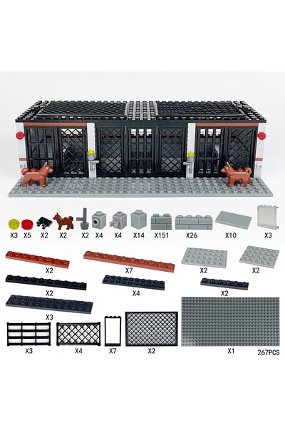 Choice No Box 267pcs New Militarys Scene Prison Jail Sea Prisoner Police Station Wire Mesh Cage Basketball