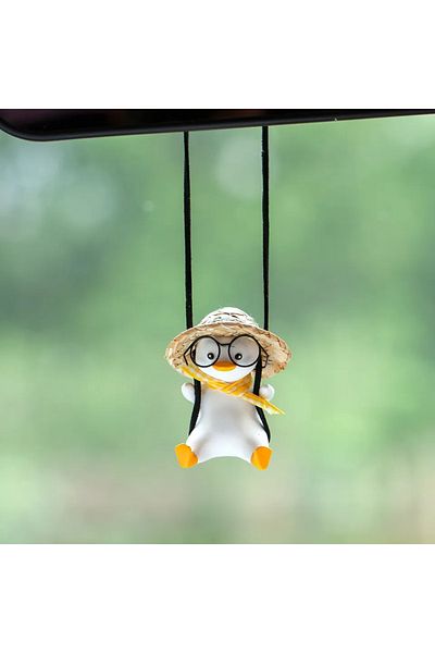 Choice Xh240307716-4 Car Pendant Cute Swing Duck Car Interior Decoration Holiday Swing Duck With Glasses Re