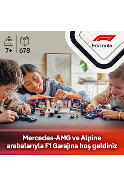 STOREMAX Svtcrt City F1 Garage and Mercedes-Amg and Alpine Cars 60444-7 for Children from Years and up Y