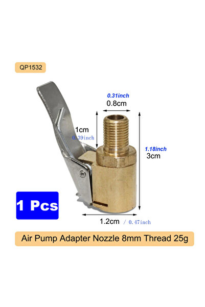 Choice خيط 8 مم، قطعة واحدة، مشبك مضخة هواء نحاسي لسيارة وشاحنة، صمام إطار، م...
