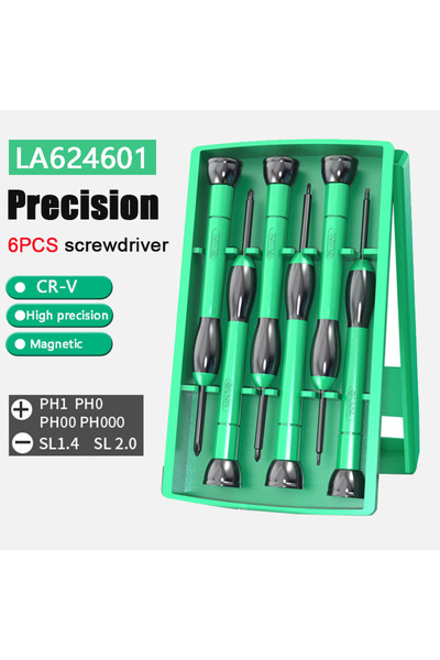 Choice LA624601 LAOA 6 قطع مجموعات مفكات براغي دقيقة CRV مفك براغي فيليبس نظا...