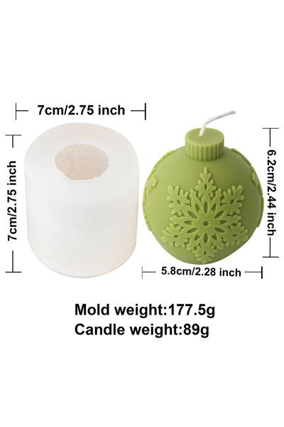 Choice قالب كرة عيد الميلاد 1 قالب شمعة كرة عيد الميلاد ثلاثية الأبعاد من الس...