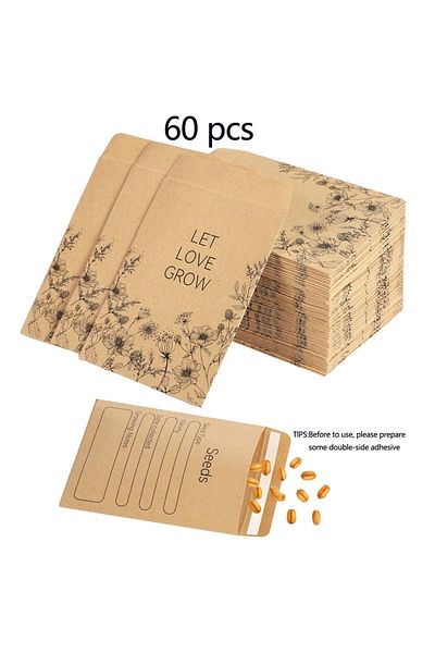 Choice 60/120 Pcs Seed Envelopes Bulk 2.36 x 3.15 Inch Seed Packets Envelopes Self Adhesive Small Paper ...