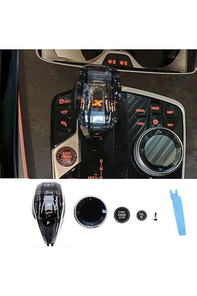 Choice مجموعة من 4 قطع مقبض ناقل الحركة الكريستالي لسيارة BMW الفئة الثالثة X3 X4 X5 X6 F44 G20 G05 G06 G01 G02 G0...