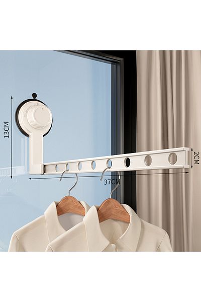 Choice White Suction Cup Indoor Outdoor Folding Clotheslines Wall Mounted Bathroom Clothes Drying Rack Port