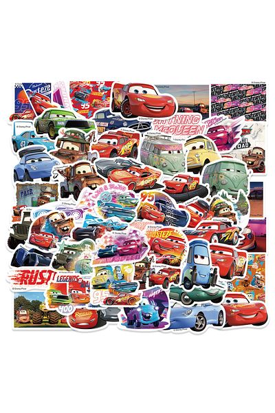 Choice 50pcs 50pcs Disney Cartoon Cars Lightning Mcqueen Stickers Movie Anime Decal Guitar Laptop Cute Kawa