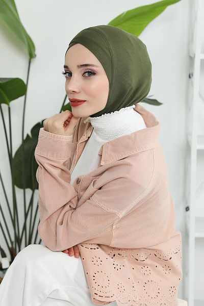 Aisha's Design قبعة من القطن الممشط مع تفاصيل متقاطعة في الأمام، tb-4، tb-4