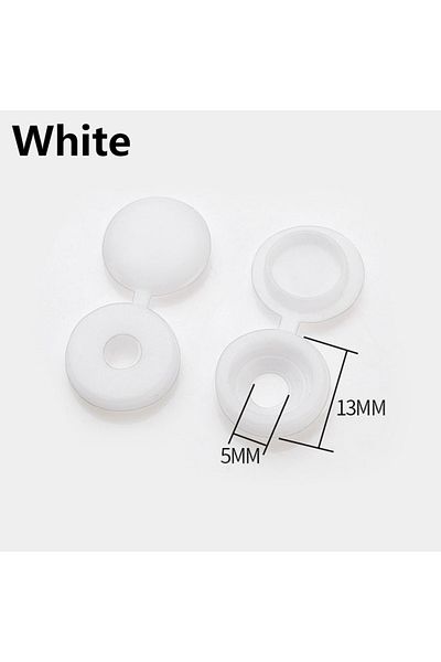 Choice B 100pcs Hinged Plastic Screw Cap Cover Nuts Fold Snap Protective Cap Button Screw Wood Furniture D.