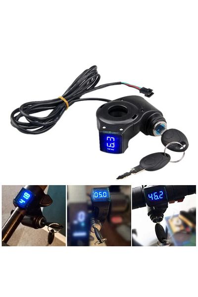 Choice Blue Electric Bicycle Thumb Throttle Voltmeter Digital Voltage Display Switch Power With Key Lock Bi