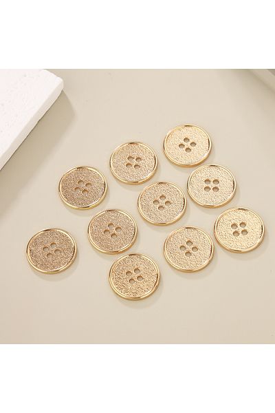 Choice 15mm 10pcs Gold 10pcs/set Classic Round Flatback Buttons Jewelry Diy Hand Sewing 4 Holes Metal Butto