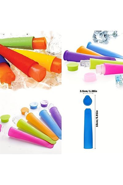 Choice 6 Molds, Reusable Silicone Ice Pop Molds, Multi Colors Popsicle Maker With Lids, Colorful Handhe...