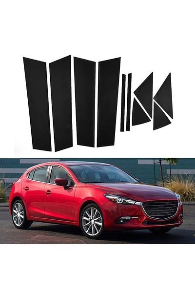 Choice 10Pcs/Set Gloss Black Pillar Posts Fit For Mazda 3/Axela 2014-2018 Door Side Panel Moulding Decor...