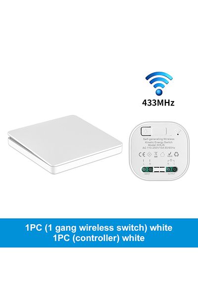 manhot 1gang 1controller Wireless Smart Switch Light Rf433 No Battery Required Waterproof 110-220v With Min
