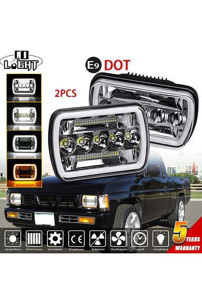 Choice 2pc Co Light 400w 5x7 Inch Led Headlights 7x6 80000lm Led Headlamp Hi/low Turn Signal Dot E9 Drl For