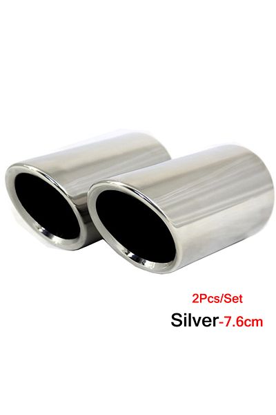 Choice Silver-7.6cm 2pcs/set 7.6cm/2.99in Stainless Steel Car Exhaust Muffler Tip Pipes Covers For Audi A1