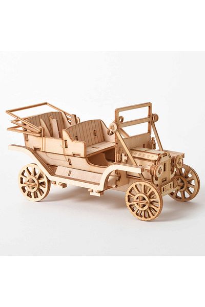 feooe Vintage Car Laser Cutting Diy Sailing Ship Train Airplane Toys 3d Wooden Puzzle Toy Model Kits Desk