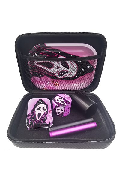 Choice Ghost Set Ghost 50mm Metal Smoke Grinder With 18x14cm Metal Rolling Tray Kit Storage Case With 2 Alu