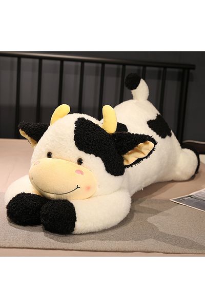 Choice 90cm Black Hot 1pc 90cm Lovely Milk Cow Plush Toys Cartoon Stuffed Animal Cattle Dolls Sleeping Pill