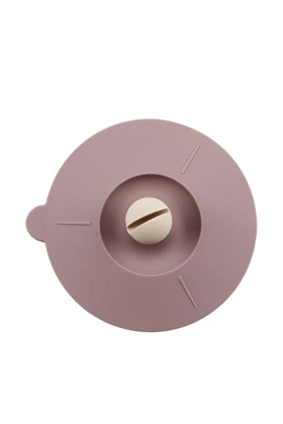 Choice غطاء كوب سيليكون بني فاتح مقاوم للغبار ومناسب للطعام مع حامل ملعقة