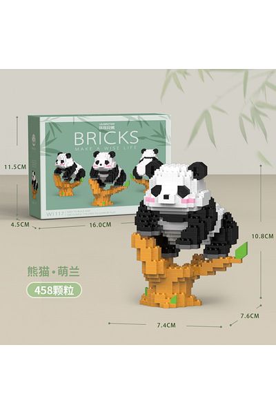 Choice W1117 Nobox Creative Diy Assemable Animal Cute Mini Chinese Style Animal Panda Building Block Educat