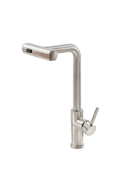 YCRAYS G1/2 Brushed Nickle Black Kitchen Faucets Gray Pull Out Rotation Waterfall Stream Sprayer Hea
