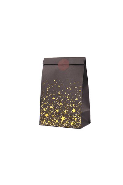 Choice 13x24x8cm Black Star 10 Pcs Kraft Paper Gift Bag Candy Cookies Kraft Paper Bags Gift Packing Wedding