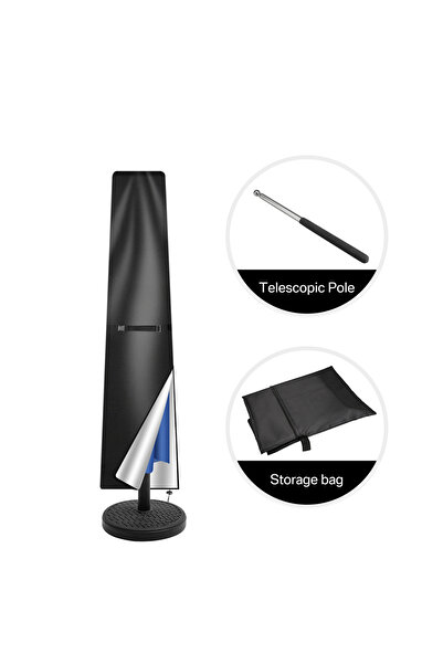 Choice غطاء مظلة مستقيم أسود بطول 170 سم، غطاء واقي مقاوم للماء مع عمود تلسكو...