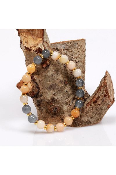 Taş Sandığı Yellow Aventurine and Jade Stone Bracelet - 8 mm
