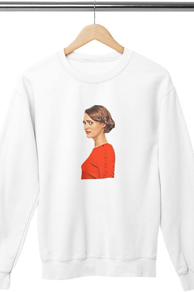 qoeuyl boutique Fleabag unisex, δώρο Φούτερ με στάμπα τριών νημάτων 100% βαμβακερό με λαιμόκοψη
