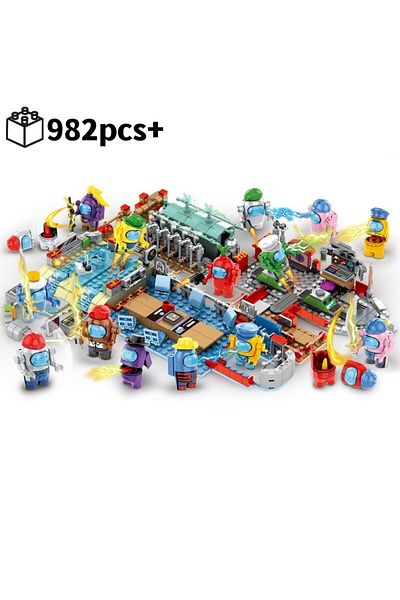 yaafun 982pcs Space Werewolf Killing Building Blocks Sets Ghost Dinting Game Scene Anime Human Figure Model