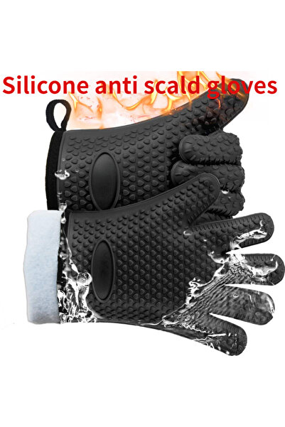 Choice1 Oven Mitts Bake Silicone Gloves Anti-scald Microwave Oven Baking Gloves BBQ Gloves Anti Heat Resi...