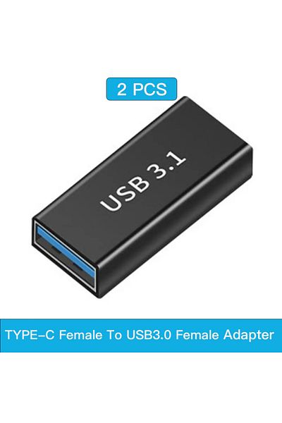 DIXSG موصل USB 3.0 من 2xc أنثى إلى موصل USB 3.0 أنثى محول USB إلى USB بسرعة 5 جيجابت في الثانية من الجيل الأول ذكر إلى ذكر أنثى محول USB