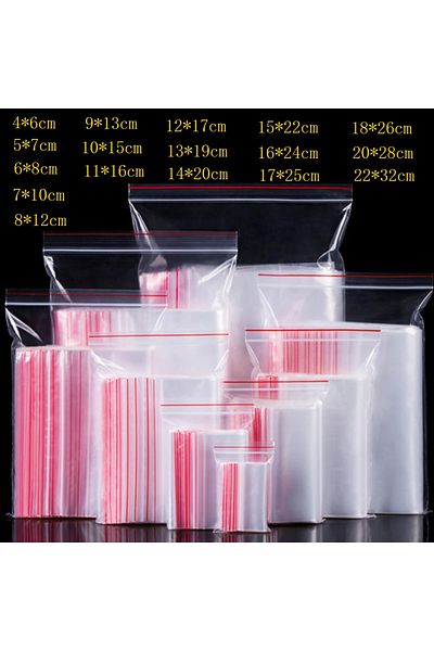 5 wire 10x15cm 100pcs/pack Small Zip Lock Plastic Bag Reclosable Transparent Bag Shoe Bag Vacuum Bag