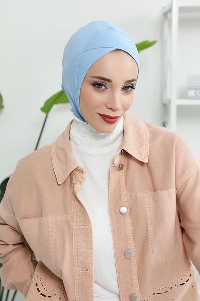 Aisha's Design قبعة من القطن الممشط مع تفاصيل متقاطعة في الأمام، tb-4، tb-4