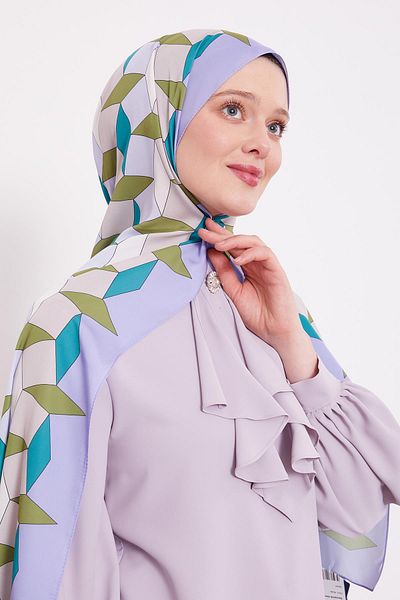 Levidor K.Lila Geometric Pattern Club Shawl