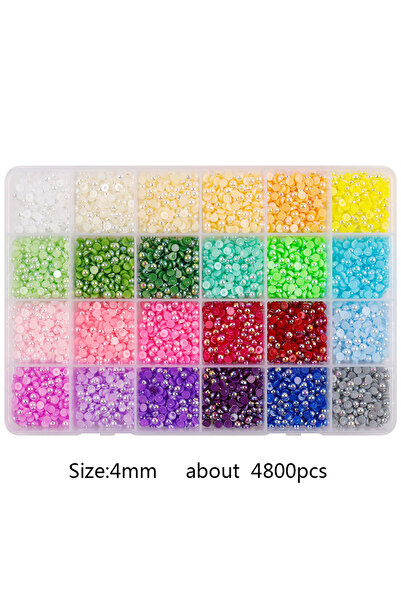 Choice S2 1 صندوق نصف دائري من حبات اللؤلؤ ABS ذات الظهر المسطح وأحجار الراين...