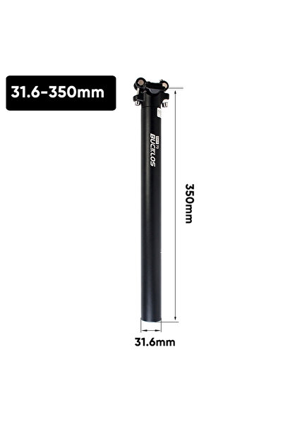 BUCKLOS Black-31.6x350mm MTB Seat Tube 350mm 400mm Aluminum Alloy Bike Seatpo...