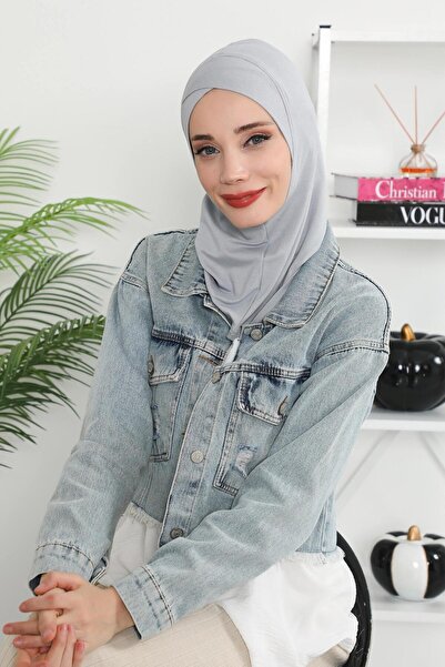 Aisha's Design Combed Cotton Bonnet with Cross Detail on the Front, Tb-4, Tb-4, Gray