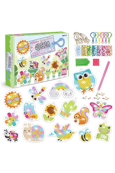 Choice Sk8014 New 15 Piece Diamond Painting Handicraft Set For Children's Handmade Diy Mermaid Animal Keych