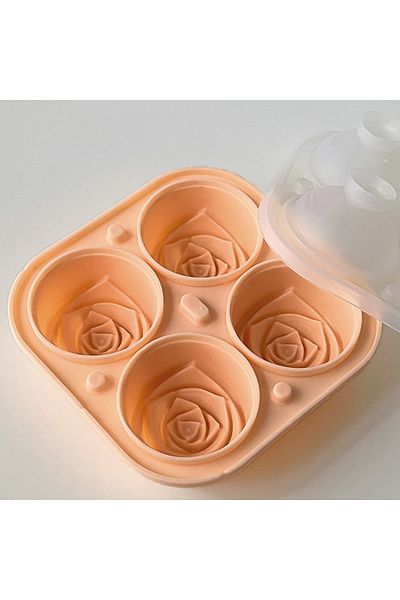 Choice 1pc Yellow 1/2pcs Elegant Rose Shaped Ice Cube Mold Reusable Food Grade Silicone Icetray Ice Ball Mo