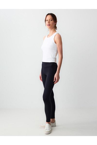 Jimmy Key Black Slim Fit High Waist Knitted Leggings