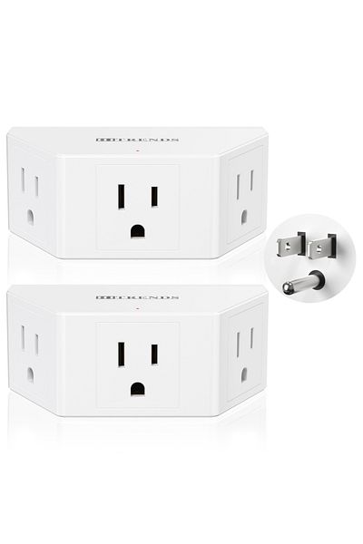 Choice 110-250v Us 3 2 White 2-pack Us Trapezoid Multi-plug Outlet Extender With 3 Ac Outlets Power Strip W